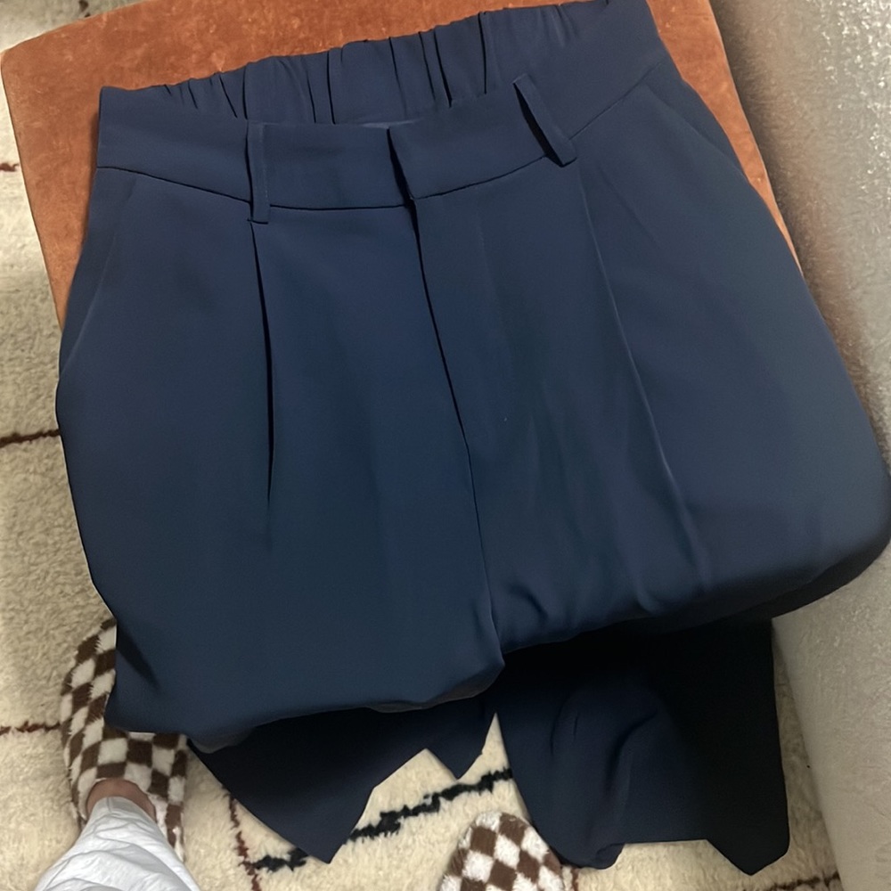 COMMENSE High rise pleated oversized trousers Small Navy - Picture 5 of 7